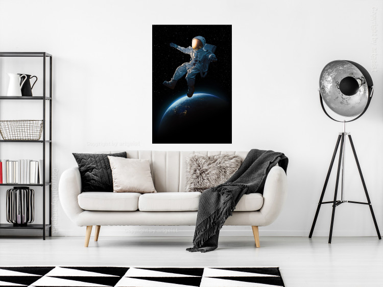 Poster Cosmic Stroll - fantasy with astronaut and planet against dark backdrop 129424 additionalImage 4