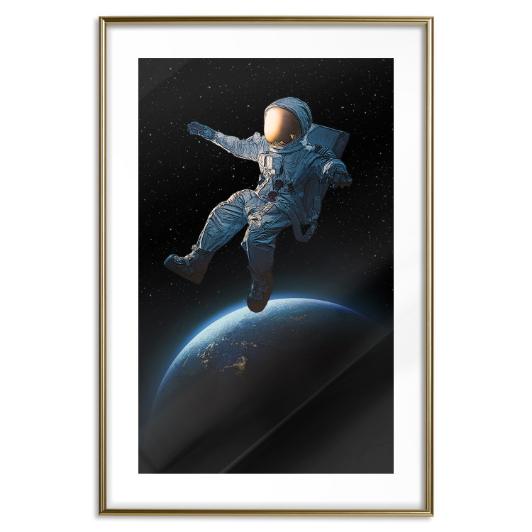 Poster Cosmic Stroll - fantasy with astronaut and planet against dark backdrop 129424 additionalImage 14