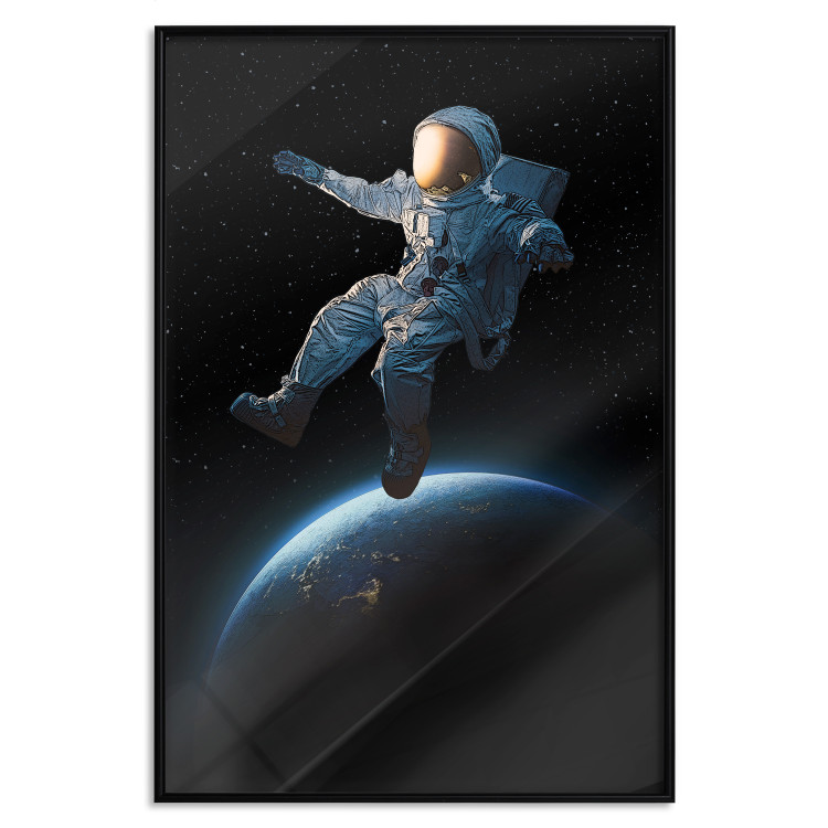 Poster Cosmic Stroll - fantasy with astronaut and planet against dark backdrop 129424 additionalImage 16