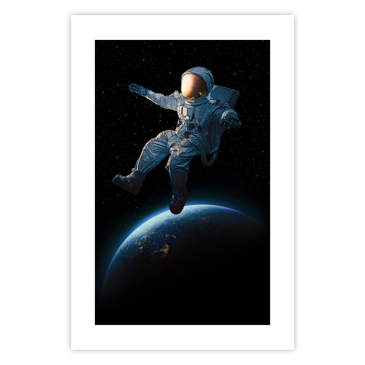 Poster Cosmic Stroll - fantasy with astronaut and planet against dark backdrop 129424 additionalImage 25