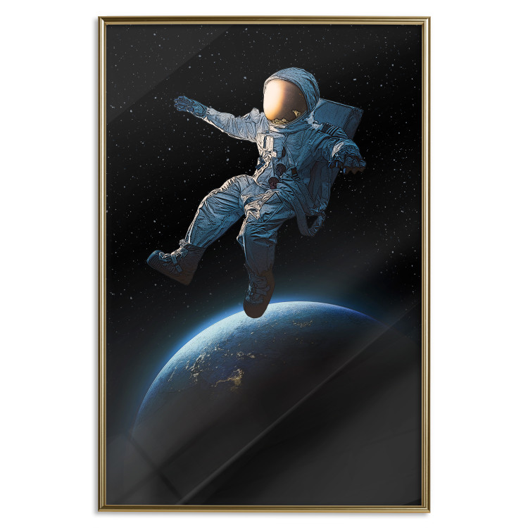 Poster Cosmic Stroll - fantasy with astronaut and planet against dark backdrop 129424 additionalImage 17