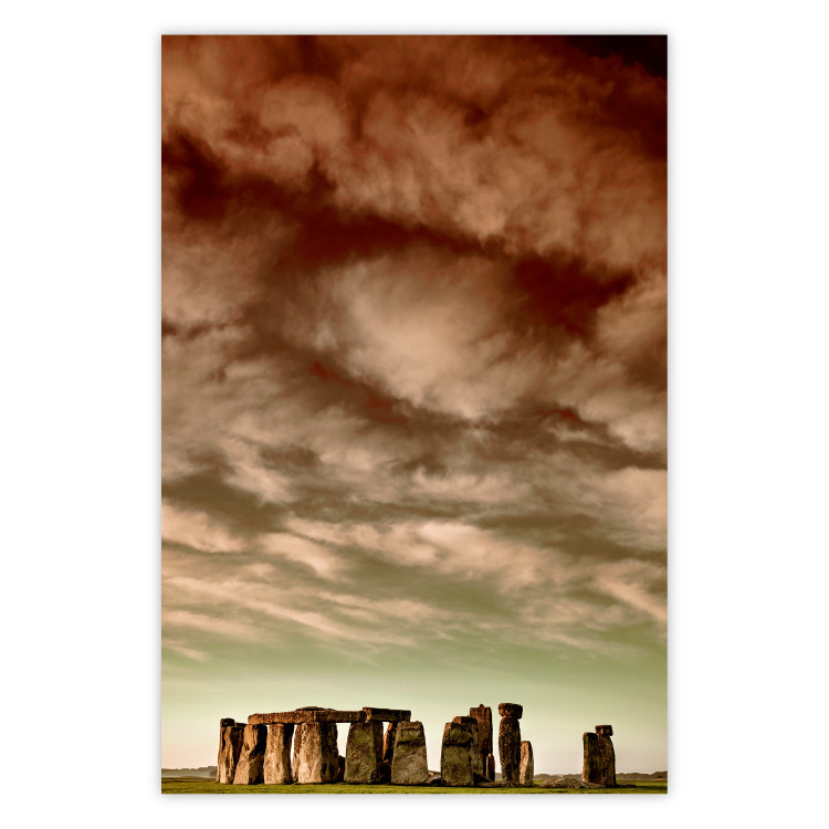 Poster Clouds over Stonehenge - sky landscape with clouds over the stones 129724