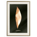 Poster Modest Elegance - plant composition of a golden leaf on a black background 130524 additionalThumb 20