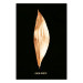 Poster Modest Elegance - plant composition of a golden leaf on a black background 130524