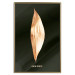 Poster Modest Elegance - plant composition of a golden leaf on a black background 130524 additionalThumb 21