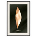 Poster Modest Elegance - plant composition of a golden leaf on a black background 130524 additionalThumb 19