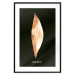 Poster Modest Elegance - plant composition of a golden leaf on a black background 130524 additionalThumb 17