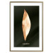 Poster Modest Elegance - plant composition of a golden leaf on a black background 130524 additionalThumb 16