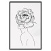 Wall Poster Face of Youth - line art portrait of a woman with flowers on a light background 130824 additionalThumb 16