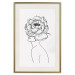 Wall Poster Face of Youth - line art portrait of a woman with flowers on a light background 130824 additionalThumb 20