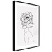Wall Poster Face of Youth - line art portrait of a woman with flowers on a light background 130824 additionalThumb 6