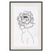 Wall Poster Face of Youth - line art portrait of a woman with flowers on a light background 130824 additionalThumb 19
