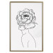 Wall Poster Face of Youth - line art portrait of a woman with flowers on a light background 130824 additionalThumb 21