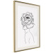 Wall Poster Face of Youth - line art portrait of a woman with flowers on a light background 130824 additionalThumb 3