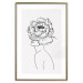 Wall Poster Face of Youth - line art portrait of a woman with flowers on a light background 130824 additionalThumb 14
