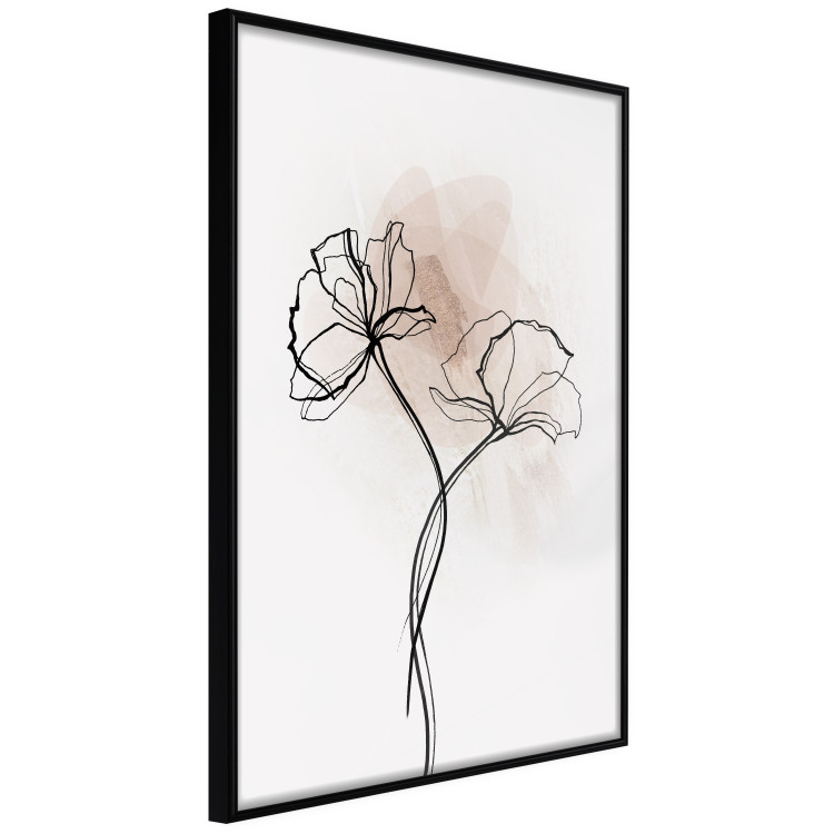 Wall Poster Path to the Sun - plant with a flower on a light background in a line art style 131924 additionalImage 13