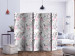 Room Divider Screen Flamingos and Branches II (5-piece) - pink birds and pastel flowers 132524 additionalThumb 2