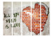 Folding Screen Love is All You Need II (5-piece) - heart and captions on a brick background 132624 additionalThumb 3