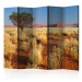 Room Divider Screen Desert Landscape II (5-piece) - tree amidst wild steppes 133124