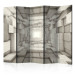 Room Divider Elevator II II - abstract tunnel with wooden geometric figures 133724
