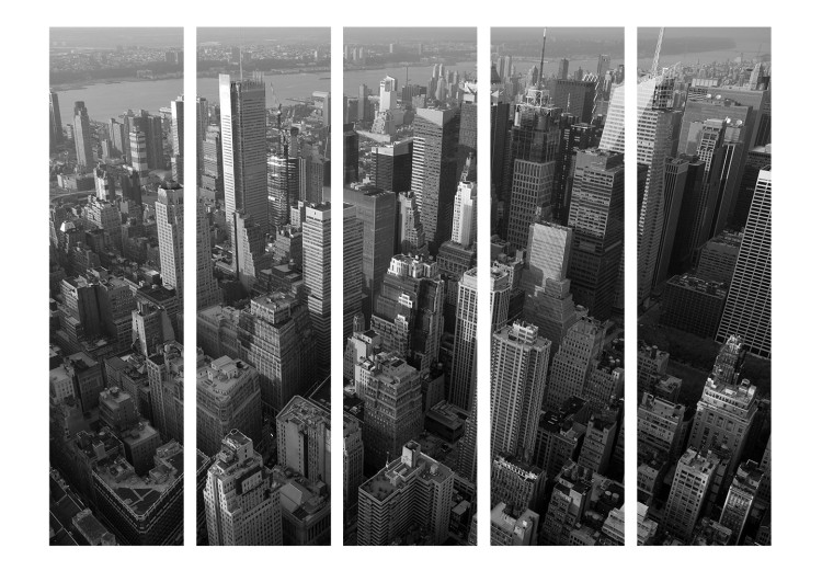 Room Divider New York: Skyscrapers (Bird's Eye View) II - black and white panorama 133824 additionalImage 3