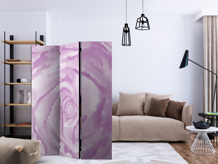 Folding Screen Rose (Pink) - watercolor composition of a romantic purple plant 133924 additionalImage 4