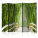 Room Divider Screen Magical Green World II - wooden bridge amidst a bamboo forest 134024