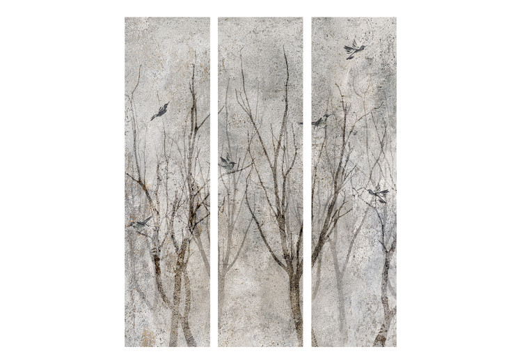 Folding Screen Forest Chant (3-piece) - Landscape of birds among tree branches 136124 additionalImage 3