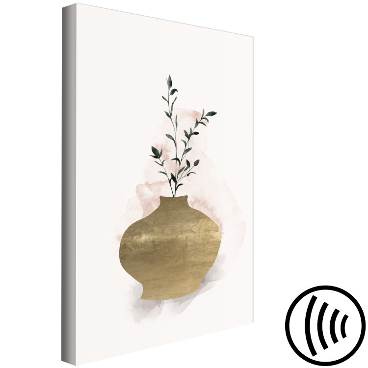 Canvas Art Print Brown Vase with Green Twig - Still Life in Scandi Boho Style 136524 additionalImage 6
