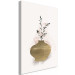 Canvas Art Print Brown Vase with Green Twig - Still Life in Scandi Boho Style 136524 additionalThumb 2