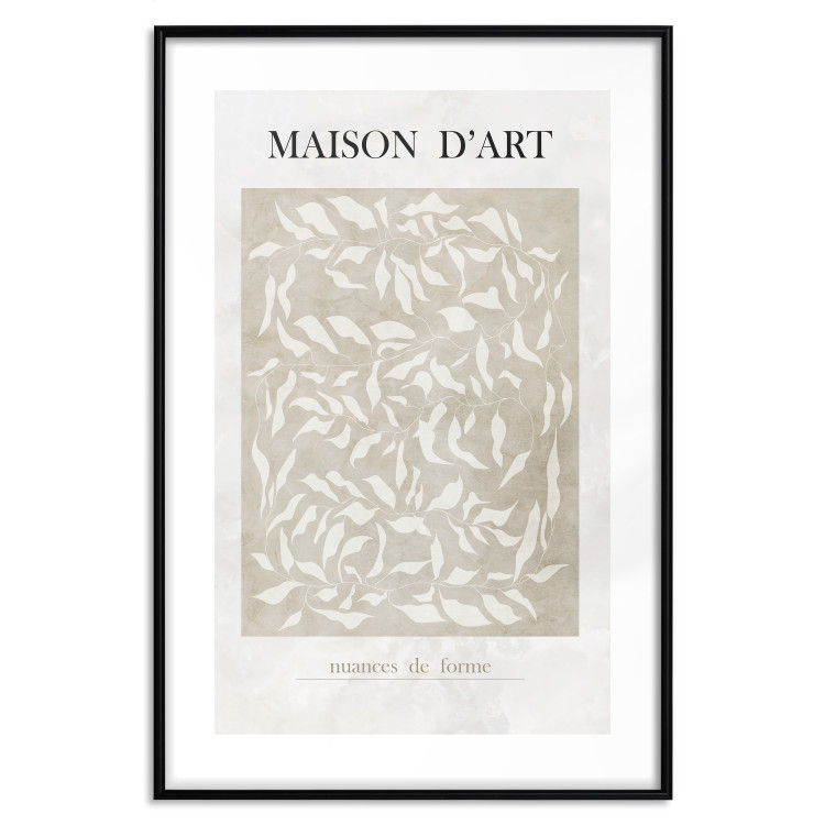 Poster Art House - beige abstraction with leaves and text in scandi boho style 137224 additionalImage 13