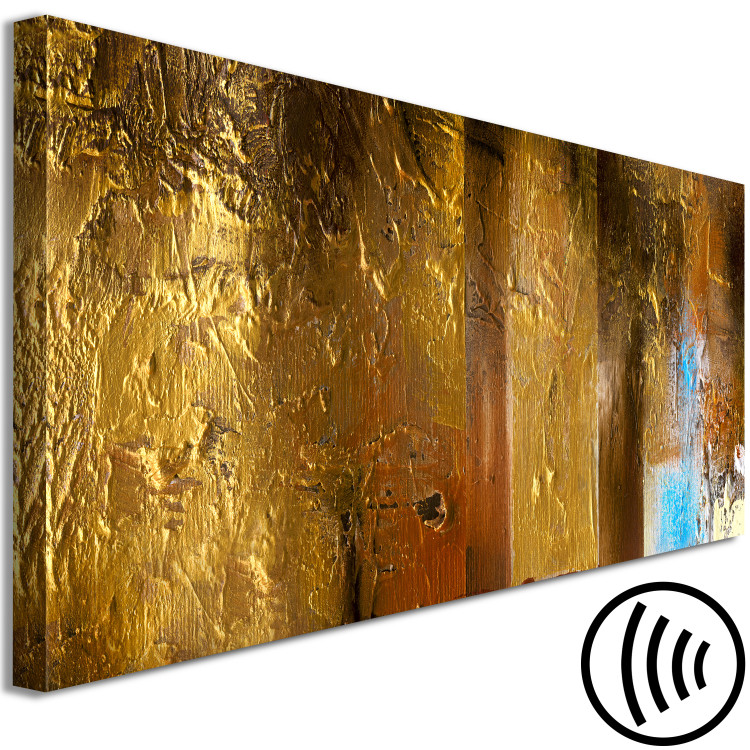 Canvas Golden Structures (1-piece) narrow - elegant modern abstraction 138524 additionalImage 6