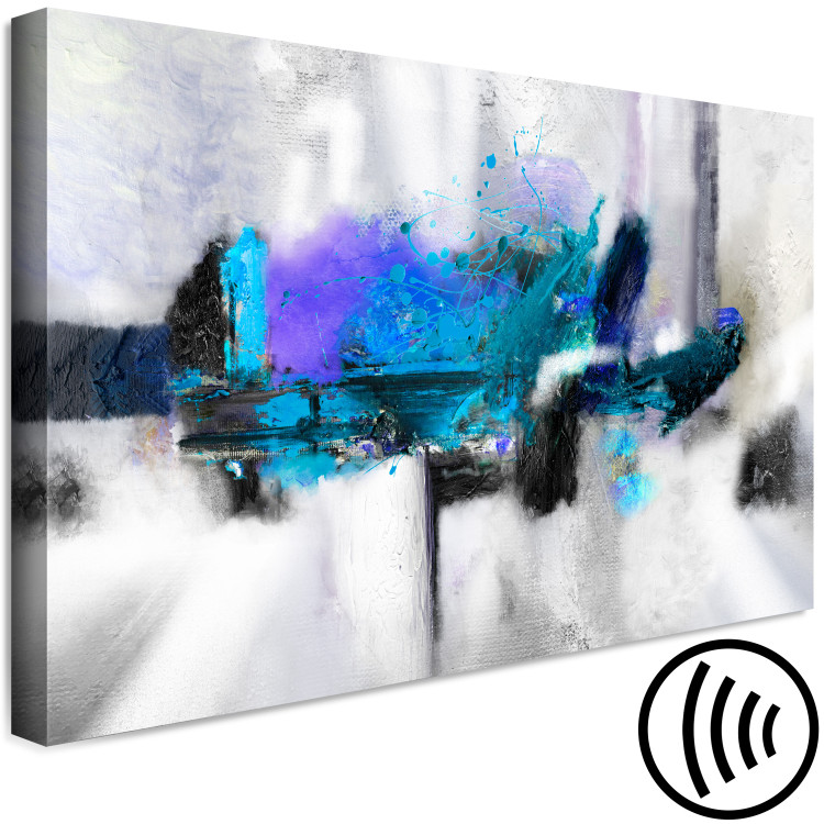 Canvas Art Print Blue Permeation (1-piece) Wide - abstraction with a hint of purple 138624 additionalImage 6
