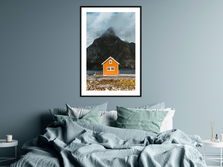 Wall Poster Northern Shore - majestic composition of a yellow cottage against mountains 138724 additionalImage 5