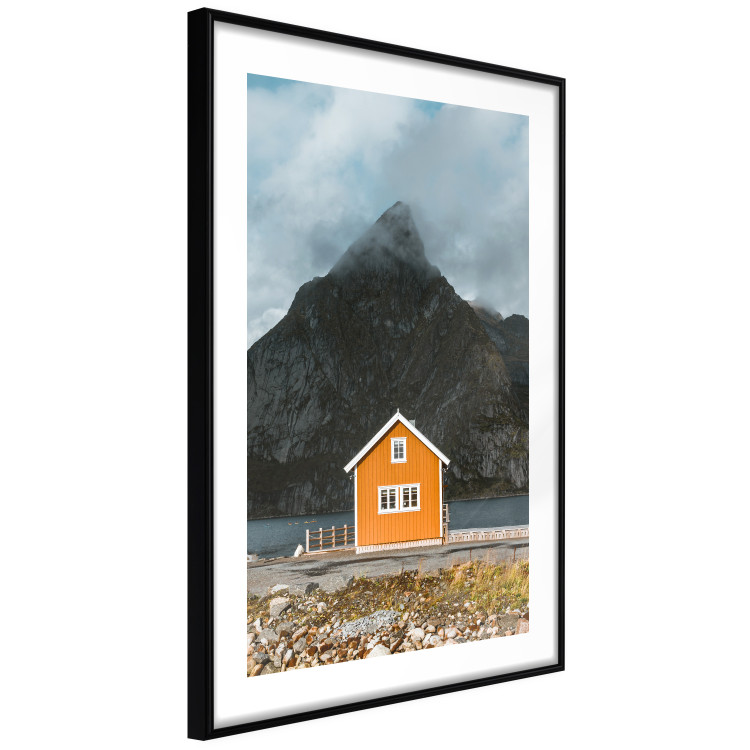 Wall Poster Northern Shore - majestic composition of a yellow cottage against mountains 138724 additionalImage 11