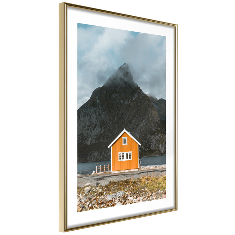 Wall Poster Northern Shore - majestic composition of a yellow cottage against mountains 138724 additionalImage 10