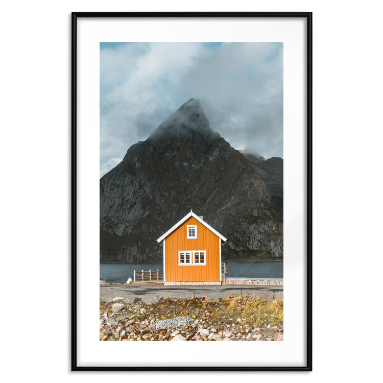 Wall Poster Northern Shore - majestic composition of a yellow cottage against mountains 138724 additionalImage 26