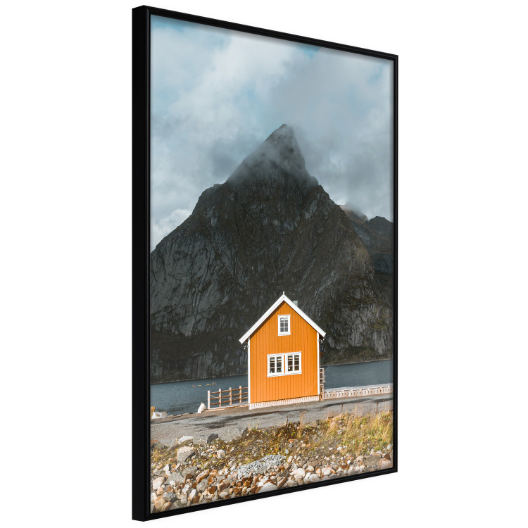 Wall Poster Northern Shore - majestic composition of a yellow cottage against mountains 138724 additionalImage 12
