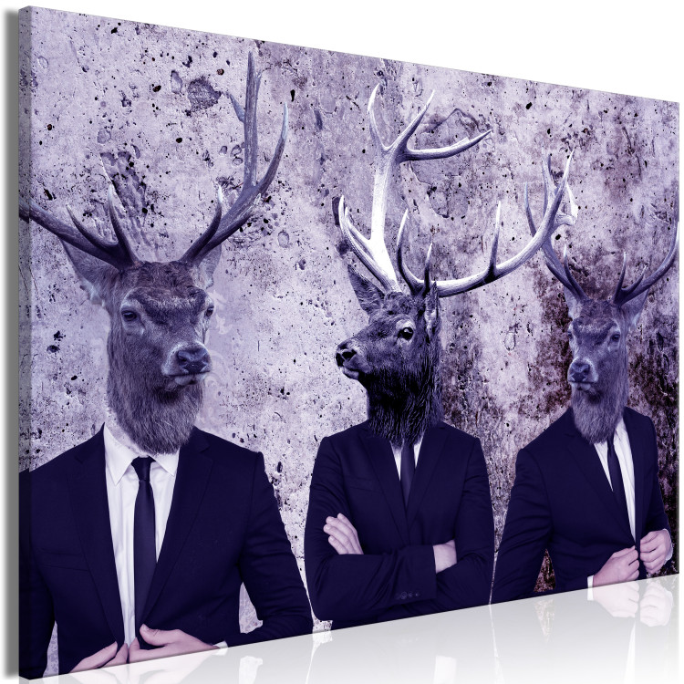 Canvas Gentlemen of the Forest (1-piece) Wide - abstraction with three deer 142324 additionalImage 2