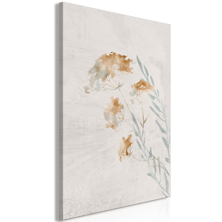 Canvas Art Print Spring Branches (1-piece) Vertical - plant landscape on a beige background 142824 additionalImage 2