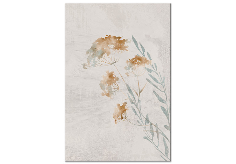 Canvas Art Print Spring Branches (1-piece) Vertical - plant landscape on a beige background 142824