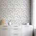 Photo Wallpaper Golden lines - an abstraction with a geometric motif of white elements 143324 additionalThumb 6