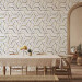Photo Wallpaper Golden lines - an abstraction with a geometric motif of white elements 143324 additionalThumb 4