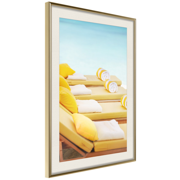 Poster Summer at the Seaside - Yellow Sun Loungers on the Beach Lit by the Holiday Sun 144124 additionalImage 8