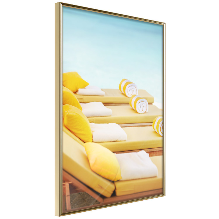 Poster Summer at the Seaside - Yellow Sun Loungers on the Beach Lit by the Holiday Sun 144124 additionalImage 6