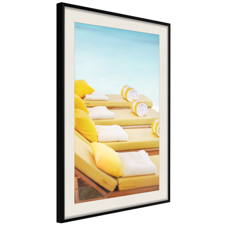 Poster Summer at the Seaside - Yellow Sun Loungers on the Beach Lit by the Holiday Sun 144124 additionalImage 10