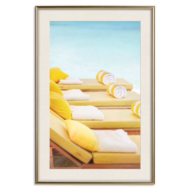 Poster Summer at the Seaside - Yellow Sun Loungers on the Beach Lit by the Holiday Sun 144124 additionalImage 27