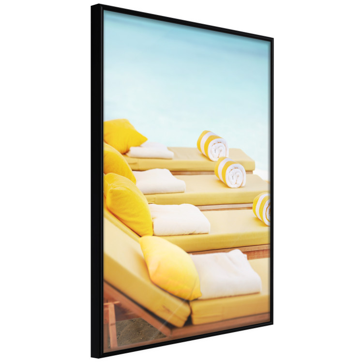 Poster Summer at the Seaside - Yellow Sun Loungers on the Beach Lit by the Holiday Sun 144124 additionalImage 5