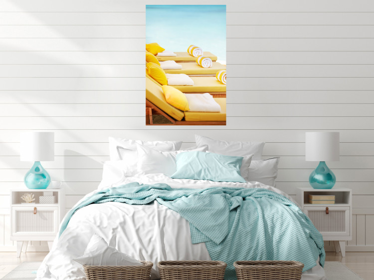 Poster Summer at the Seaside - Yellow Sun Loungers on the Beach Lit by the Holiday Sun 144124 additionalImage 11