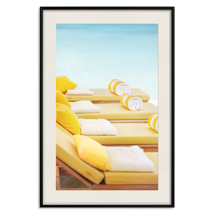 Poster Summer at the Seaside - Yellow Sun Loungers on the Beach Lit by the Holiday Sun 144124 additionalImage 26